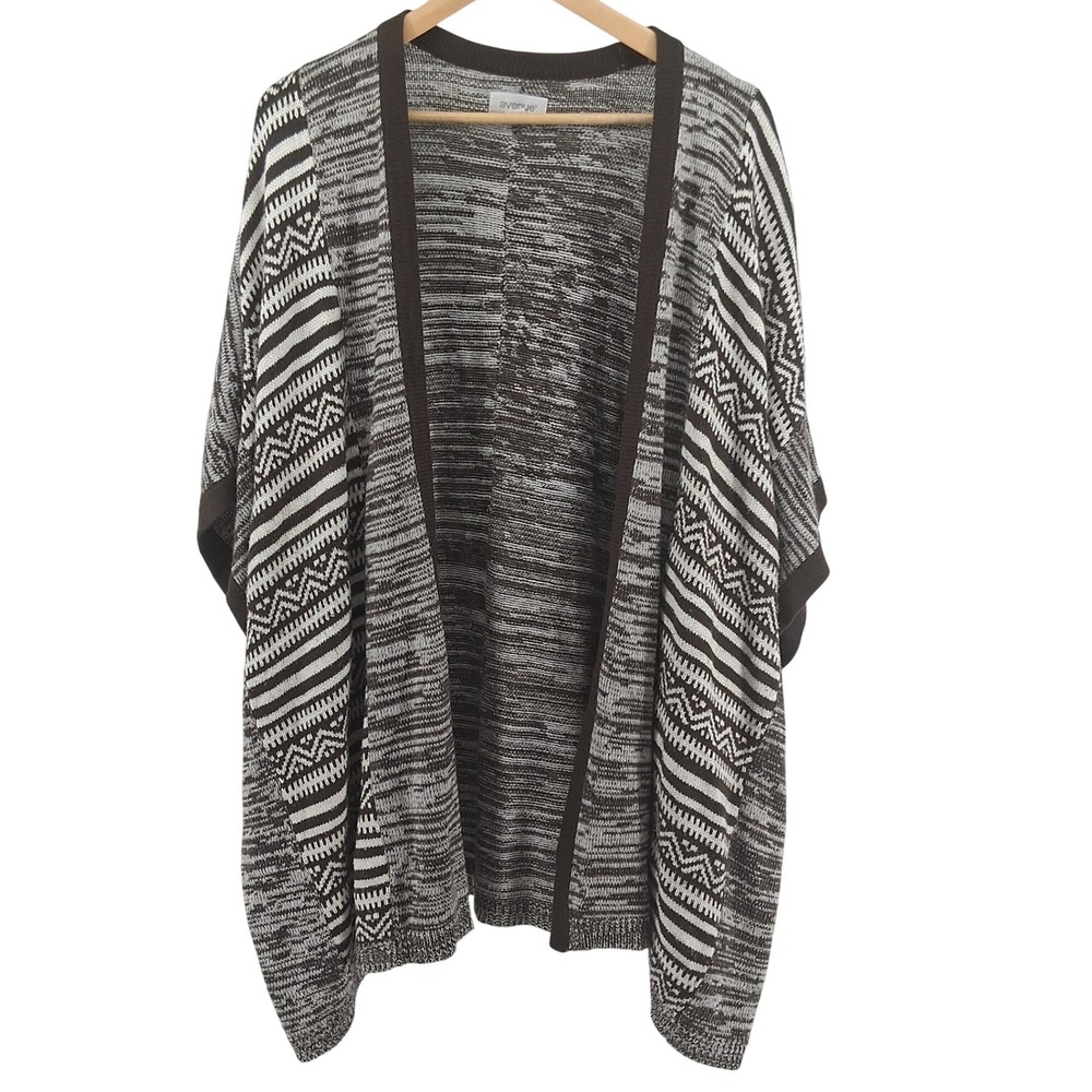 Avenue Plus Size 2X 22/24 Open Front Cardigan Sweater Kimono Aztec Tribal Print